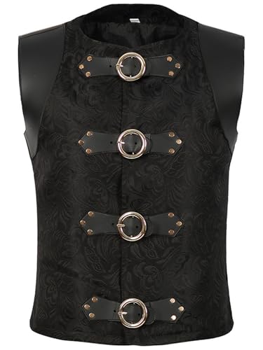 FQLGJMY Männer Mittelalterliche Renaissance Weste Gotische Wikinger Piraten Kostüm Halloween Maskerade Outfit Jacquard Anzug FQLGJMY Männer Mittelalterliche Renaissance Weste Gotische Wikinger Piraten Kostüm Halloween Maskerade Outfit Jacquard Anzug von FQLGJMY