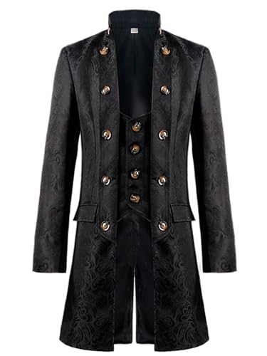 FQLGJMY Männer Mittelalterliche Steampunk Tailcoat Jacke Victorian Frock Mantel Piraten Uniform Halloween Vampire Kostüm FQLGJMY Männer Mittelalterliche Steampunk Tailcoat Jacke Victorian Frock Mantel Piraten Uniform Halloween Vampire Kostüm von FQLGJMY