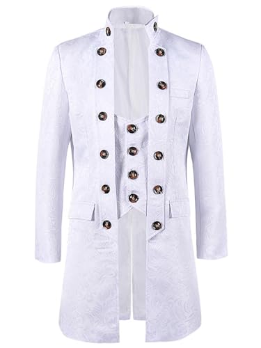 FQLGJMY Männer Mittelalterliche Steampunk Tailcoat Jacke Victorian Frock Mantel Piraten Uniform Halloween Vampire Kostüm FQLGJMY Männer Mittelalterliche Steampunk Tailcoat Jacke Victorian Frock Mantel Piraten Uniform Halloween Vampire Kostüm von FQLGJMY