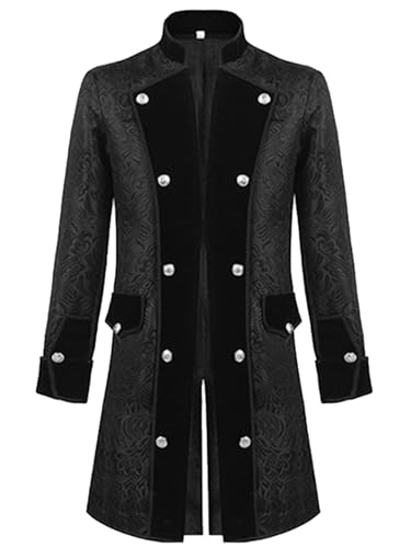 FQLGJMY Männer Mittelalterliche Steampunk Tailcoat Jacke Victorian Frock Mantel Piraten Uniform Halloween Vampire Kostüm FQLGJMY Männer Mittelalterliche Steampunk Tailcoat Jacke Victorian Frock Mantel Piraten Uniform Halloween Vampire Kostüm von FQLGJMY