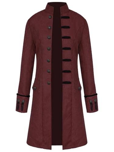 FQLGJMY Männer Mittelalterliche Steampunk Tailcoat Jacke Victorian Frock Mantel Piraten Uniform Halloween Vampire Kostüm FQLGJMY Männer Mittelalterliche Steampunk Tailcoat Jacke Victorian Frock Mantel Piraten Uniform Halloween Vampire Kostüm von FQLGJMY
