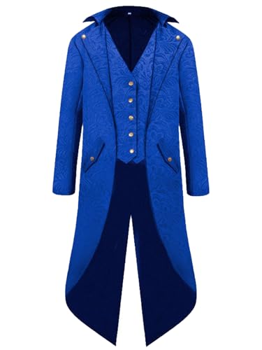 FQLGJMY Männer Vintage Tailcoat Jacke Victorian Gothic Vampire Frock Mantel Renaissance Piraten Uniform Halloween Kostüm FQLGJMY Männer Vintage Tailcoat Jacke Victorian Gothic Vampire Frock Mantel Renaissance Piraten Uniform Halloween Kostüm von FQLGJMY