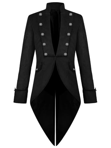 FQLGJMY Männer Vintage Tailcoat Jacke Victorian Gothic Vampire Frock Mantel Renaissance Piraten Uniform Halloween Kostüm FQLGJMY Männer Vintage Tailcoat Jacke Victorian Gothic Vampire Frock Mantel Renaissance Piraten Uniform Halloween Kostüm von FQLGJMY