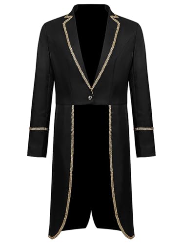 FQLGJMY Männer Vintage Tailcoat Jacke Victorian Gothic Vampire Frock Mantel Renaissance Piraten Uniform Halloween Kostüm FQLGJMY Männer Vintage Tailcoat Jacke Victorian Gothic Vampire Frock Mantel Renaissance Piraten Uniform Halloween Kostüm von FQLGJMY