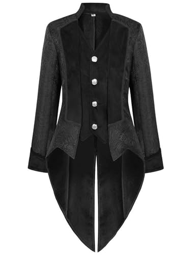 FQLGJMY Männer Vintage Tailcoat Jacke Victorian Gothic Vampire Frock Mantel Renaissance Piraten Uniform Halloween Kostüm FQLGJMY Männer Vintage Tailcoat Jacke Victorian Gothic Vampire Frock Mantel Renaissance Piraten Uniform Halloween Kostüm von FQLGJMY