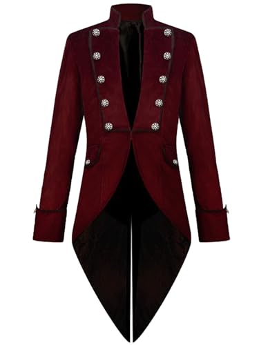 FQLGJMY Männer Vintage Tailcoat Jacke Victorian Gothic Vampire Frock Mantel Renaissance Piraten Uniform Halloween Kostüm FQLGJMY Männer Vintage Tailcoat Jacke Victorian Gothic Vampire Frock Mantel Renaissance Piraten Uniform Halloween Kostüm von FQLGJMY