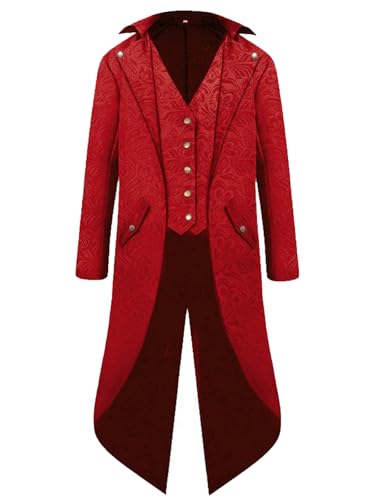 FQLGJMY Männer Vintage Tailcoat Jacke Victorian Gothic Vampire Frock Mantel Renaissance Piraten Uniform Halloween Kostüm FQLGJMY Männer Vintage Tailcoat Jacke Victorian Gothic Vampire Frock Mantel Renaissance Piraten Uniform Halloween Kostüm von FQLGJMY