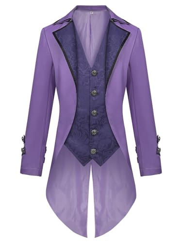 FQLGJMY Männer Vintage Tailcoat Jacke Victorian Gothic Vampire Frock Mantel Renaissance Piraten Uniform Halloween Kostüm FQLGJMY Männer Vintage Tailcoat Jacke Victorian Gothic Vampire Frock Mantel Renaissance Piraten Uniform Halloween Kostüm von FQLGJMY