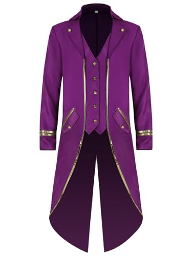 FQLGJMY Männer Vintage Tailcoat Jacke Victorian Gothic Vampire Frock Mantel Renaissance Piraten Uniform Halloween Kostüm FQLGJMY Männer Vintage Tailcoat Jacke Victorian Gothic Vampire Frock Mantel Renaissance Piraten Uniform Halloween Kostüm von FQLGJMY