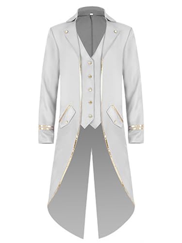 FQLGJMY Männer Vintage Tailcoat Jacke Victorian Gothic Vampire Frock Mantel Renaissance Piraten Uniform Halloween Kostüm FQLGJMY Männer Vintage Tailcoat Jacke Victorian Gothic Vampire Frock Mantel Renaissance Piraten Uniform Halloween Kostüm von FQLGJMY
