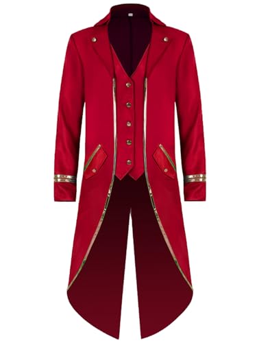FQLGJMY Männer Vintage Tailcoat Jacke Victorian Gothic Vampire Frock Mantel Renaissance Piraten Uniform Halloween Kostüm FQLGJMY Männer Vintage Tailcoat Jacke Victorian Gothic Vampire Frock Mantel Renaissance Piraten Uniform Halloween Kostüm von FQLGJMY