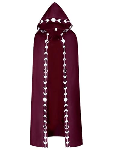 FQLGJMY Männer & Frauen Mittelalterliche Kapuzenmode Renaissance Gotische Zauberer Kap Grim Reaper Halloween Cosplay Kostüm von FQLGJMY