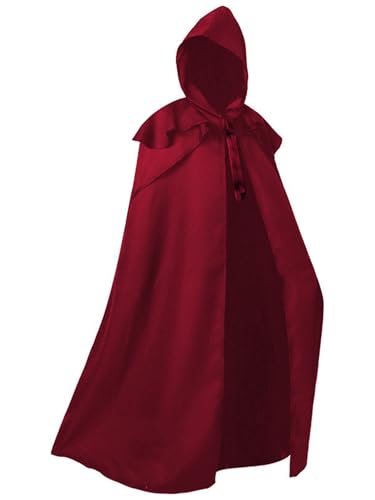 FQLGJMY Männer & Frauen Mittelalterliche Kapuzenmode Renaissance Gotische Zauberer Kap Grim Reaper Halloween Cosplay Kostüm von FQLGJMY