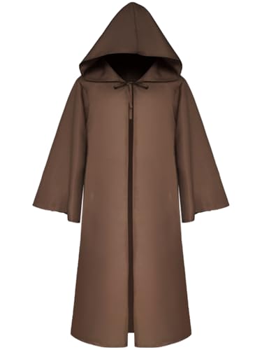 FQLGJMY Männer & Frauen Mittelalterliche Kapuzenmode Renaissance Gotische Zauberer Kap Grim Reaper Halloween Cosplay Kostüm von FQLGJMY
