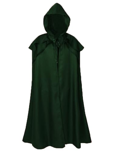 FQLGJMY Männer & Frauen Mittelalterliche Kapuzenmode Renaissance Gotische Zauberer Kap Grim Reaper Halloween Cosplay Kostüm von FQLGJMY