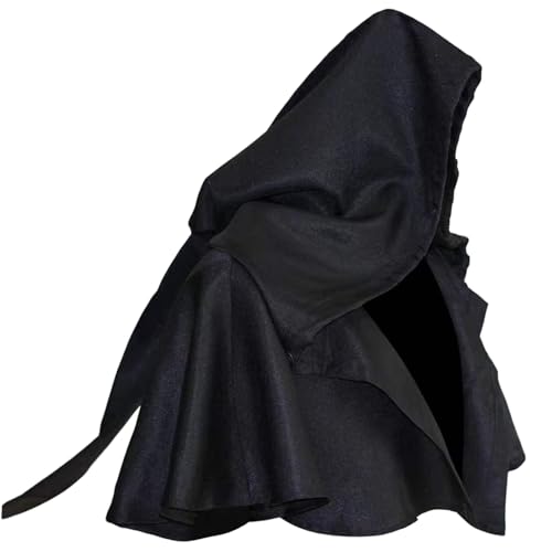 FQLGJMY Männer & Frauen Mittelalterliche gotische Kapuze Kap Steampunk Kapuze Kuh Mantel Zauberer Heiden Hut Halloween Cosplay Kostüme von FQLGJMY