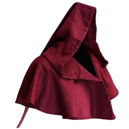 FQLGJMY Männer & Frauen Mittelalterliche gotische Kapuze Kap Steampunk Kapuze Kuh Mantel Zauberer Heiden Hut Halloween Cosplay Kostüme von FQLGJMY