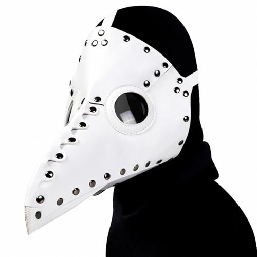 FQLGJMY Vogelmaske Aus PU-Leder Pestdoktor Lange Nase Vogelschnabel Steampunk Goth Halloween Cosplay Party Requisiten Kostümball von FQLGJMY