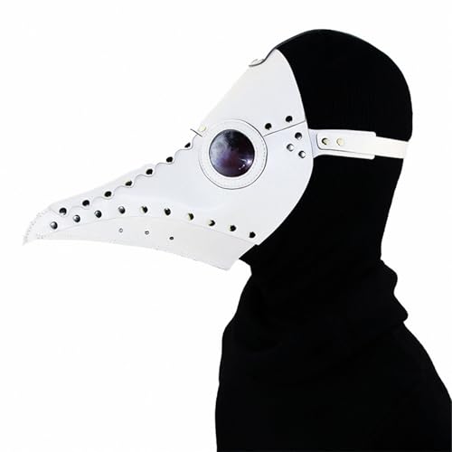 FQLGJMY Vogelmaske Aus PU-Leder Pestdoktor Lange Nase Vogelschnabel Steampunk Goth Halloween Cosplay Party Requisiten Kostümball von FQLGJMY