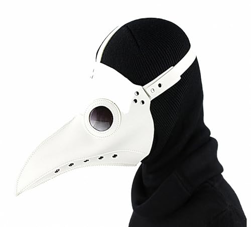 FQLGJMY Vogelmaske Aus PU-Leder Pestdoktor Lange Nase Vogelschnabel Steampunk Goth Halloween Cosplay Party Requisiten Kostümball von FQLGJMY