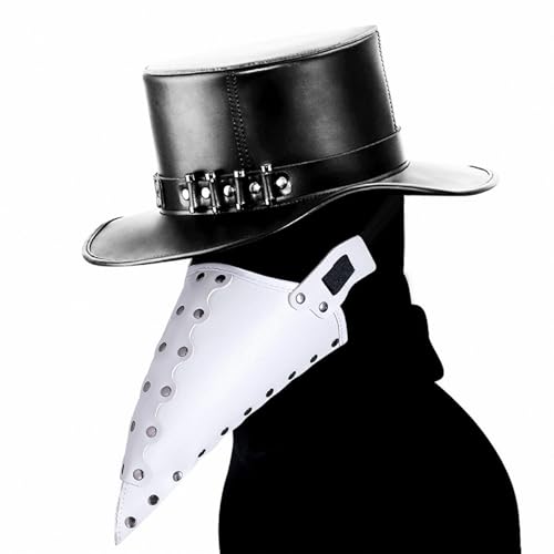 FQLGJMY Vogelmaske Aus PU-Leder Pestdoktor Lange Nase Vogelschnabel Steampunk Goth Halloween Cosplay Party Requisiten Kostümball von FQLGJMY