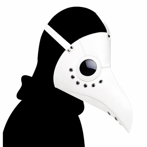 FQLGJMY Vogelmaske Aus PU-Leder Pestdoktor Lange Nase Vogelschnabel Steampunk Goth Halloween Cosplay Party Requisiten Kostümball von FQLGJMY