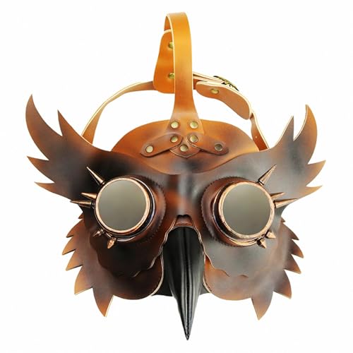 FQLGJMY Vogelmaske Aus PU-Leder Pestdoktor Lange Nase Vogelschnabel Steampunk Goth Halloween Cosplay Party Requisiten Kostümball von FQLGJMY