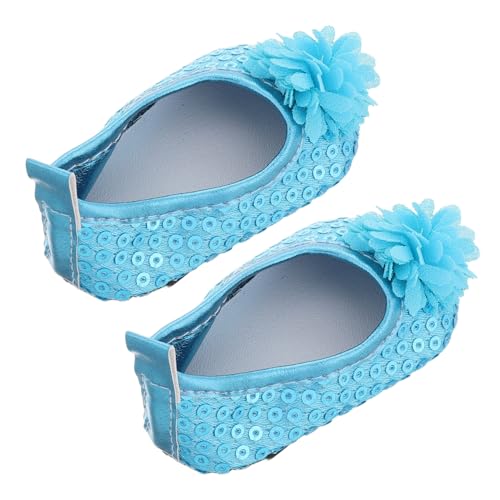 FRCOLOR Blumen Puppenschuhe für 18 Zoll Puppen Glitzerschuhe mit Pailletten Sommer Zubehör für Mädchenpuppen Niedrig Geschnittene Prinzessinnenschuhe Kreatives Spielzeug für Rollenspiele von FRCOLOR