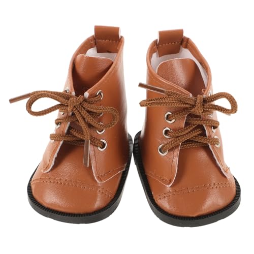 FRCOLOR 1 Paar Mädchen Puppenschuhe PU Stiefel für Puppen Leichte und Strapazierfähige Miniaturstiefel für Fantasievolles Rollenspiel von FRCOLOR