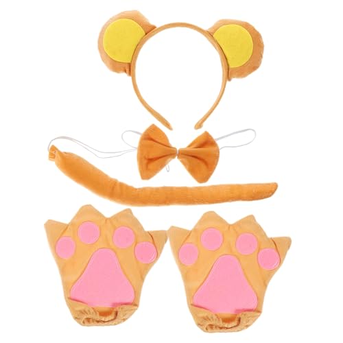 FRCOLOR 1 Satz Affenkostüm Set für Tierkostüm Zubehör mit Affenohren Fliege Handschuhen Fasching Tier Themenpartys Auftritte Weichem Hautfreundlichem Baumwollmaterial von FRCOLOR