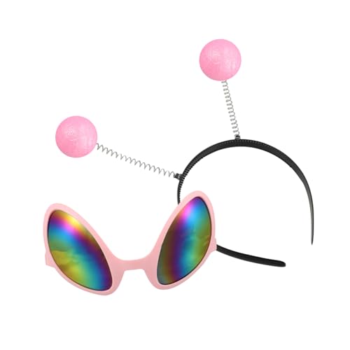 FRCOLOR 1 Satz Außerirdische Brille Stirnband Mars Stirnband futuristisch grüne -Brille für sonnenbrille außerirdische Haarreifen -Cosplay-Stirnband Plastik Rosa von FRCOLOR