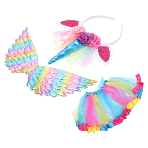 FRCOLOR 1 Satz Ballettröckchen Falten- Mädchen-Tüll-Partykleid Flügel verkleidung karnevalskostüme hochzeitskleid Cosplay-Kostüm für lustiges Kleidungsset Polyester von FRCOLOR