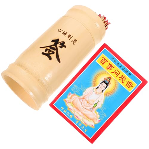 FRCOLOR 1 Satz Chinesische Glücksstäbe mit Bambuseimer und Buch für Wahrsagerei Buddhistische Wahrsagerequisite für Spiele und Feste FRCOLOR 1 Satz Chinesische Glücksstäbe mit Bambuseimer und Buch für Wahrsagerei Buddhistische Wahrsagerequisite für Spiele und Feste von FRCOLOR