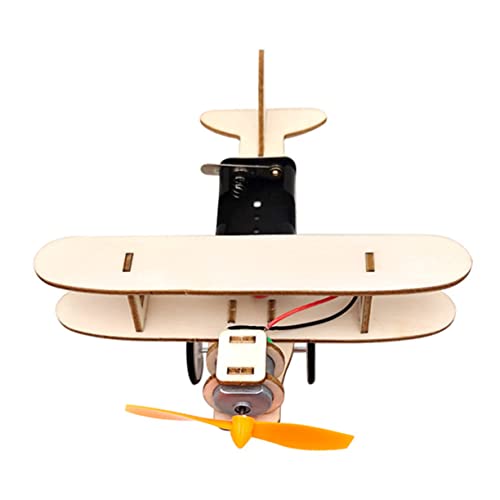 FRCOLOR 1 Satz DIY Holzflugzeug Bausatz für Elektrisches Gleitflugzeug Modell Kreatives Lernspielzeug Beobachtungs und Denkfähigkeiten Robustes Holzmaterial für und Bastelprojekte von FRCOLOR