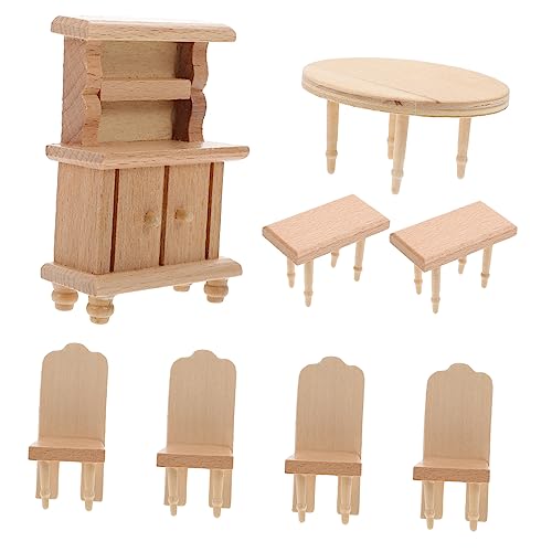 FRCOLOR 1 Satz Dollhouse Miniaturmöbel Set Teiliges Set mit Tisch Stühlen und Schrank für Puppenhaus für Kreative Spielideen und Teepartys FRCOLOR 1 Satz Dollhouse Miniaturmöbel Set Teiliges Set mit Tisch Stühlen und Schrank für Puppenhaus für Kreative Spielideen und Teepartys von FRCOLOR