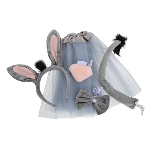 FRCOLOR 1 Satz Eselsohren Stirnband Tierstirnband Stirnband Mit Eselsohren Eselkostüm Esel-kostümzubehör Eselsohren Und Kostüm Eselkostüm Damen Esel-maske Stoff Grey von FRCOLOR