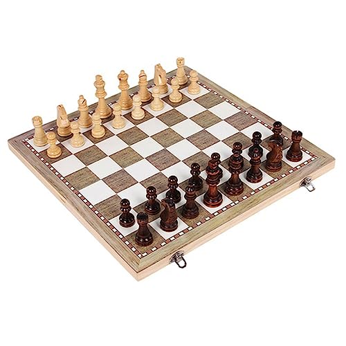 FRCOLOR 1 Satz Faltbares Holz Schachspielset für Erwachsene Educational Toy Schachtraining für Teambildende Aktivitäten Leicht und Tragbar von FRCOLOR