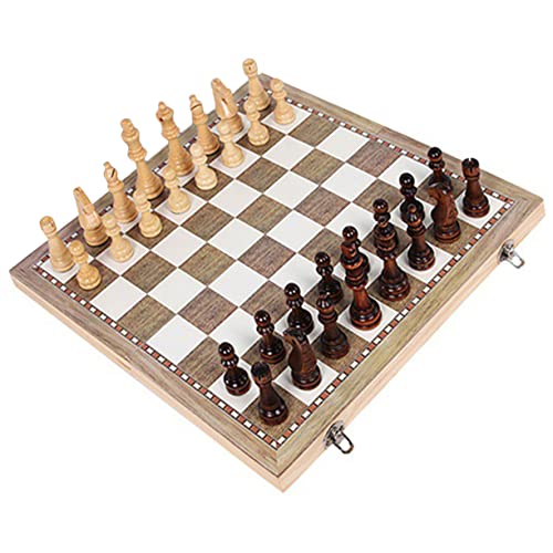FRCOLOR 1 Satz Faltbares Schachspiel Set aus Holz Schachbrett Tragbares Schachbrett für Erwachsene für Reisen und Strategisches FRCOLOR 1 Satz Faltbares Schachspiel Set aus Holz Schachbrett Tragbares Schachbrett für Erwachsene für Reisen und Strategisches von FRCOLOR