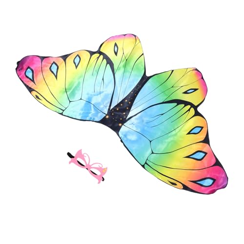 FRCOLOR 1 Satz Flügelumhang für schmetterlingsmaske schmetterlingsflügel Kostümset für Party Zubehör Feenflügel Schmetterlingsflügel Flügel für Kostüm Polyester von FRCOLOR