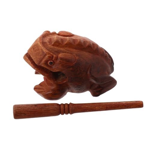 FRCOLOR 1 Satz Froschförmiges Musikinstrument aus Holz mit Schlägel Tragbares Geräuschmacher für Jung und Alt für Musikalische Sessions Musikalischer Fähigkeiten FRCOLOR 1 Satz Froschförmiges Musikinstrument aus Holz mit Schlägel Tragbares Geräuschmacher für Jung und Alt für Musikalische Sessions Musikalischer Fähigkeiten von FRCOLOR