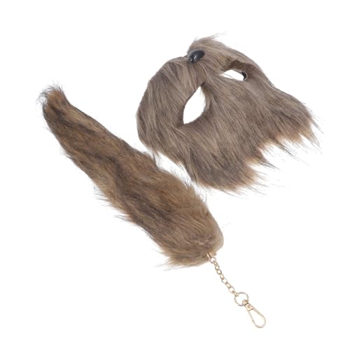 FRCOLOR 1 Satz Fuchs Maske und Set Flauschige Tiermaske für Halloween Karneval und Cosplay Teiliges Kostümzubehör für Erwachsene Wiederverwendbar und für Kostümpartys von FRCOLOR
