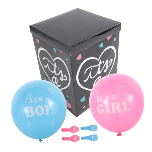 FRCOLOR 1 Satz Geschlechtsrevealfall mit Luftballons Dekoration für Babyparty Gender Reveal Box für Jungen oder Mädchen Schwarz mit Blauen und Rosa Ballons FRCOLOR 1 Satz Geschlechtsrevealfall mit Luftballons Dekoration für Babyparty Gender Reveal Box für Jungen oder Mädchen Schwarz mit Blauen und Rosa Ballons von FRCOLOR