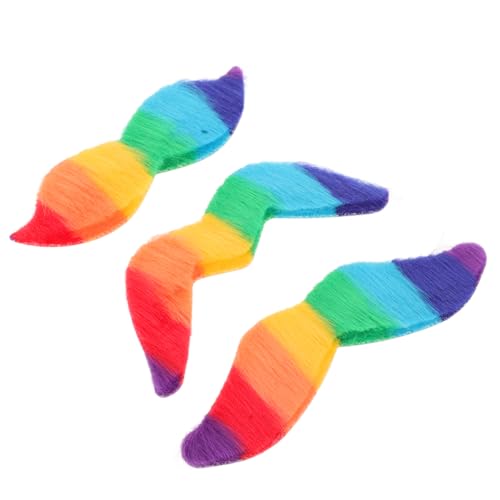 FRCOLOR 1 Satz Haarige Bartaufkleber Falscher Schnurrbart Geburtstagsparty Kostüm Bunter Schnurrbart Karneval-Schnurrbart Selbstklebender Schnurrbart Kostümbartzubehör Hochtemperaturdraht von FRCOLOR