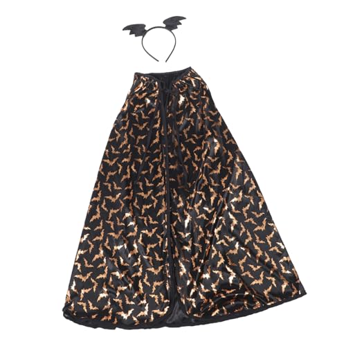 FRCOLOR 1 Satz Halloween Umhang für Fledermaus Cape und Haarband für Cosplay und Partys Dekorativ und Leicht für Halloween Feiern und Maskeraden FRCOLOR 1 Satz Halloween Umhang für Fledermaus Cape und Haarband für Cosplay und Partys Dekorativ und Leicht für Halloween Feiern und Maskeraden von FRCOLOR