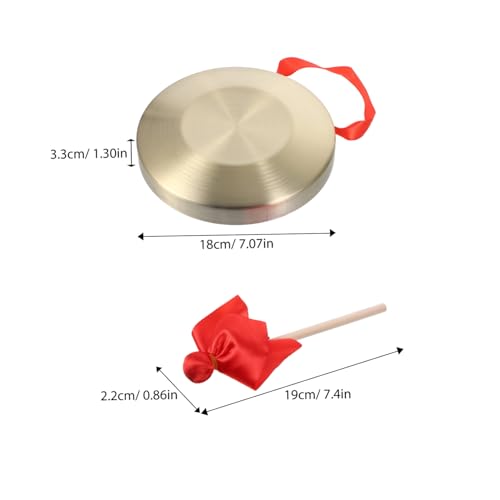 FRCOLOR 1 Satz Handglocke aus Kupfer für Gong mit Schlägel Vielseitiges Schlaginstrument für Musikunterricht Partys und Dekoration von FRCOLOR