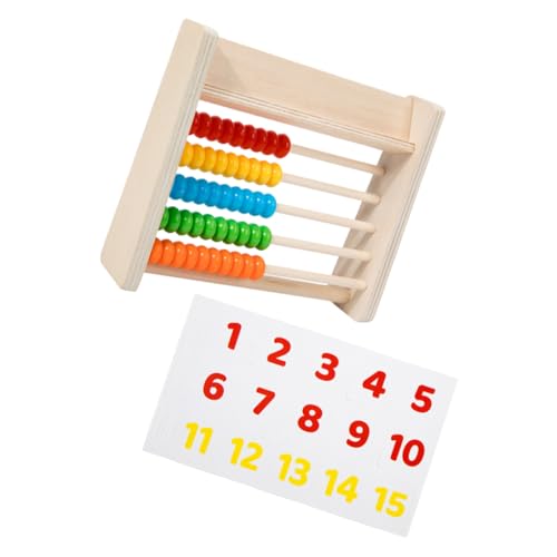 FRCOLOR 1 Satz Holz Abacus für Mathe Lernspielzeug mit Zahlenkarten für Vorschule Fördert Logisches und Zählen Robust und Sicher für Kleinen Hände von FRCOLOR