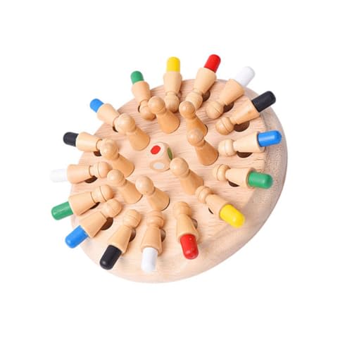FRCOLOR 1 Satz Holz Gedächtnisspiel Memory Schachspiel aus Hochwertigem Holz für Erwachsene Familienspiel und Reisebrettspiel Fördert Gedächtnistraining und Interaktion von FRCOLOR