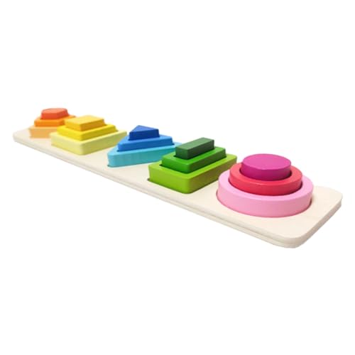 FRCOLOR 1 Satz Holz Geometrisches Stapelspielzeug für Kleinkinder Pädagogisches Puzzle für Formenerkennung für Zuhause und Kindergarten Fördert Motorische Fähigkeiten und Farberkennung FRCOLOR 1 Satz Holz Geometrisches Stapelspielzeug für Kleinkinder Pädagogisches Puzzle für Formenerkennung für Zuhause und Kindergarten Fördert Motorische Fähigkeiten und Farberkennung von FRCOLOR