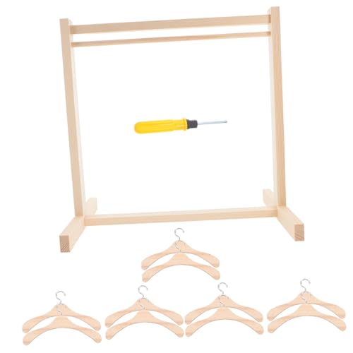 FRCOLOR 1 Satz Holzpuppen Kleiderständer Miniatur Puppenbekleidungsbügel für Puppenhaus Zubehör Eleganter und Tragbarer Kleideraufhänger für Verschiedene Puppenoutfits FRCOLOR 1 Satz Holzpuppen Kleiderständer Miniatur Puppenbekleidungsbügel für Puppenhaus Zubehör Eleganter und Tragbarer Kleideraufhänger für Verschiedene Puppenoutfits von FRCOLOR