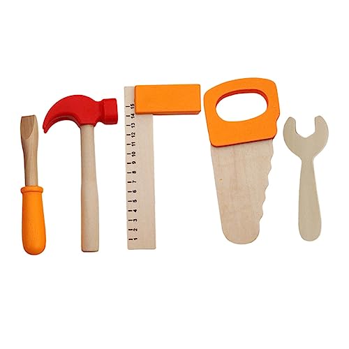 FRCOLOR 1 Satz Holzwerkzeug Set für Teiliges mit Hammer Schraubendreher Winkelmaß Holzschlüssel und Säge Imitierte Werkzeuge für Kreative Lernspiele und Eltern Junge Mädchen Interaktion FRCOLOR 1 Satz Holzwerkzeug Set für Teiliges mit Hammer Schraubendreher Winkelmaß Holzschlüssel und Säge Imitierte Werkzeuge für Kreative Lernspiele und Eltern Junge Mädchen Interaktion von FRCOLOR